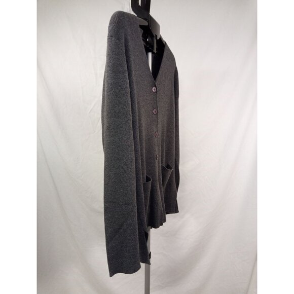 Laura Scott Women's Grey Cardigan Sweater Size Medium - Picture 3 of 6